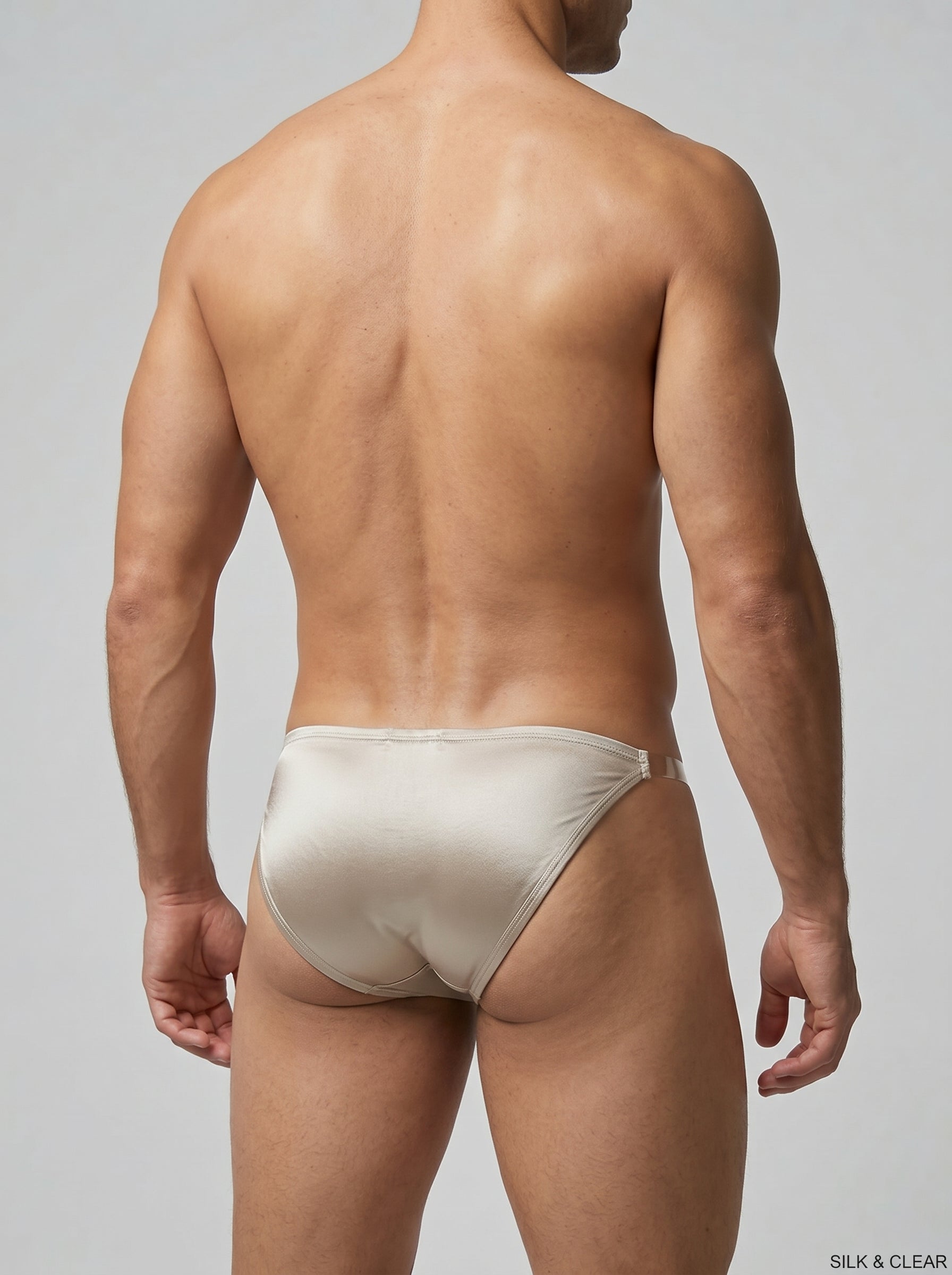 Clear Strap Brief - Silk Gray