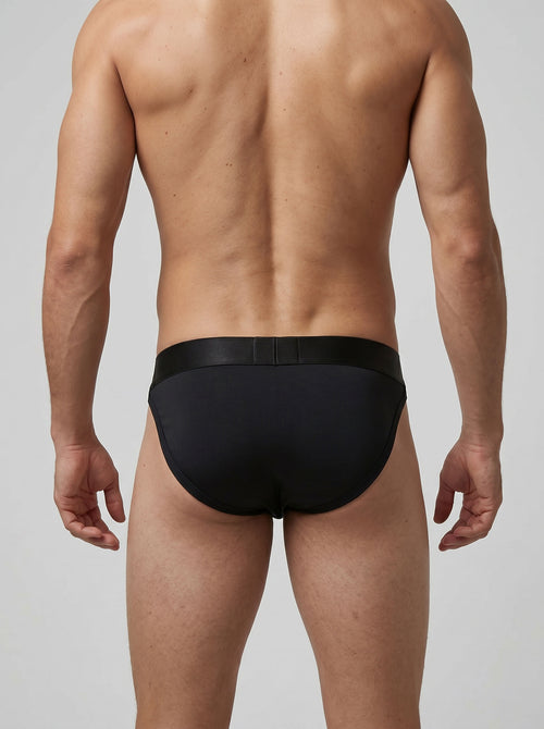Embossed Cotton Brief - Black
