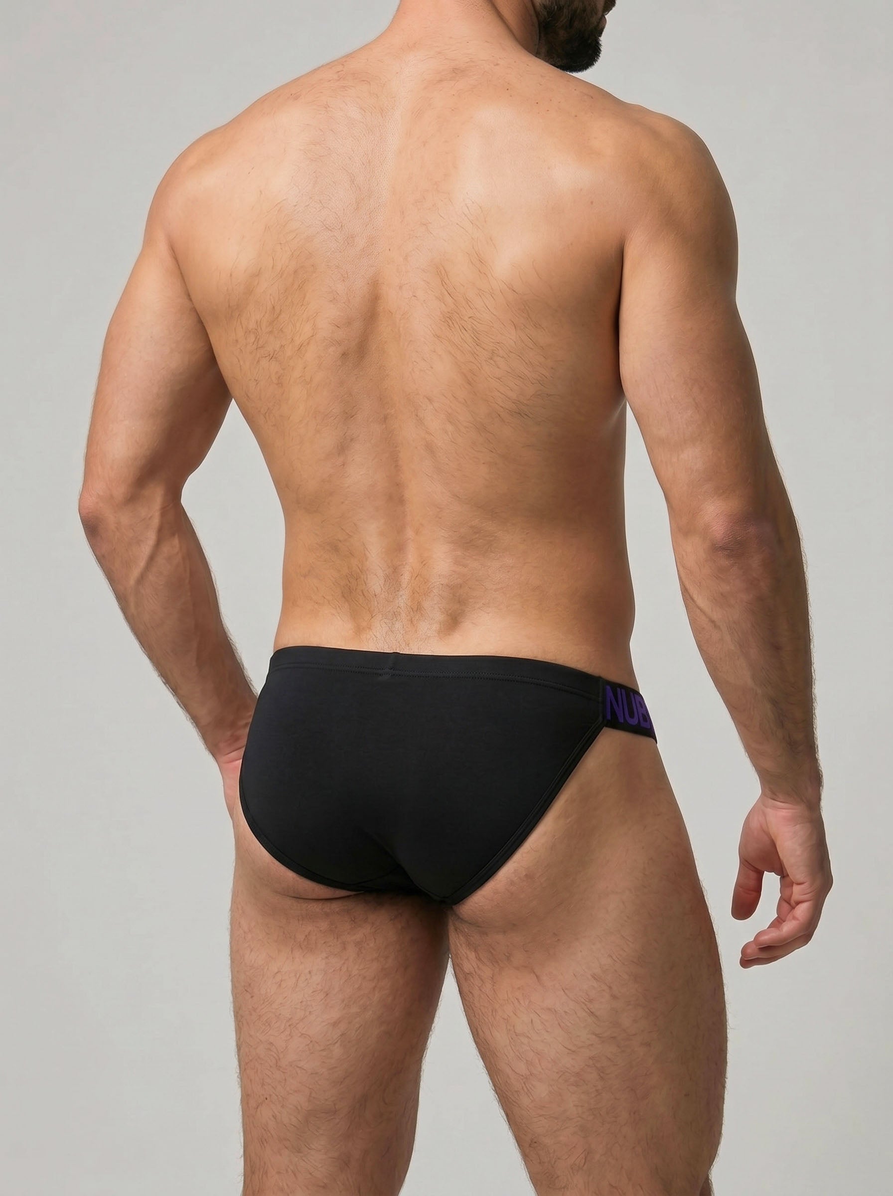 Graphic Waistband Model Brief - Black