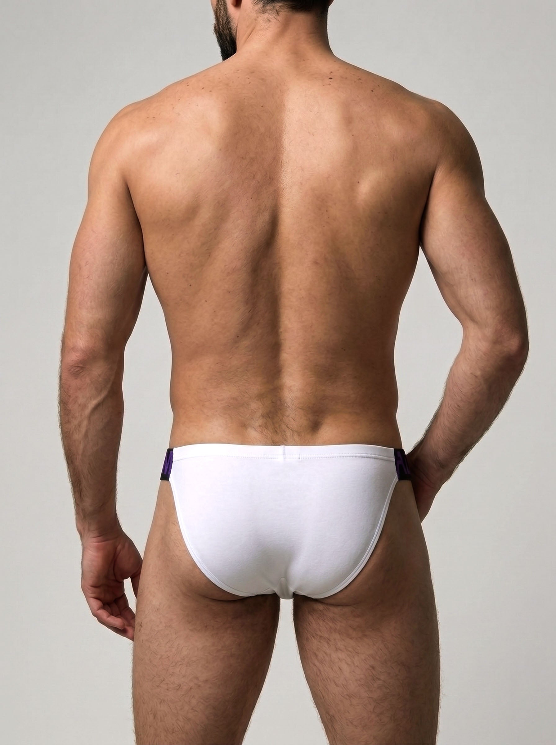 Graphic Waistband Model Brief - White