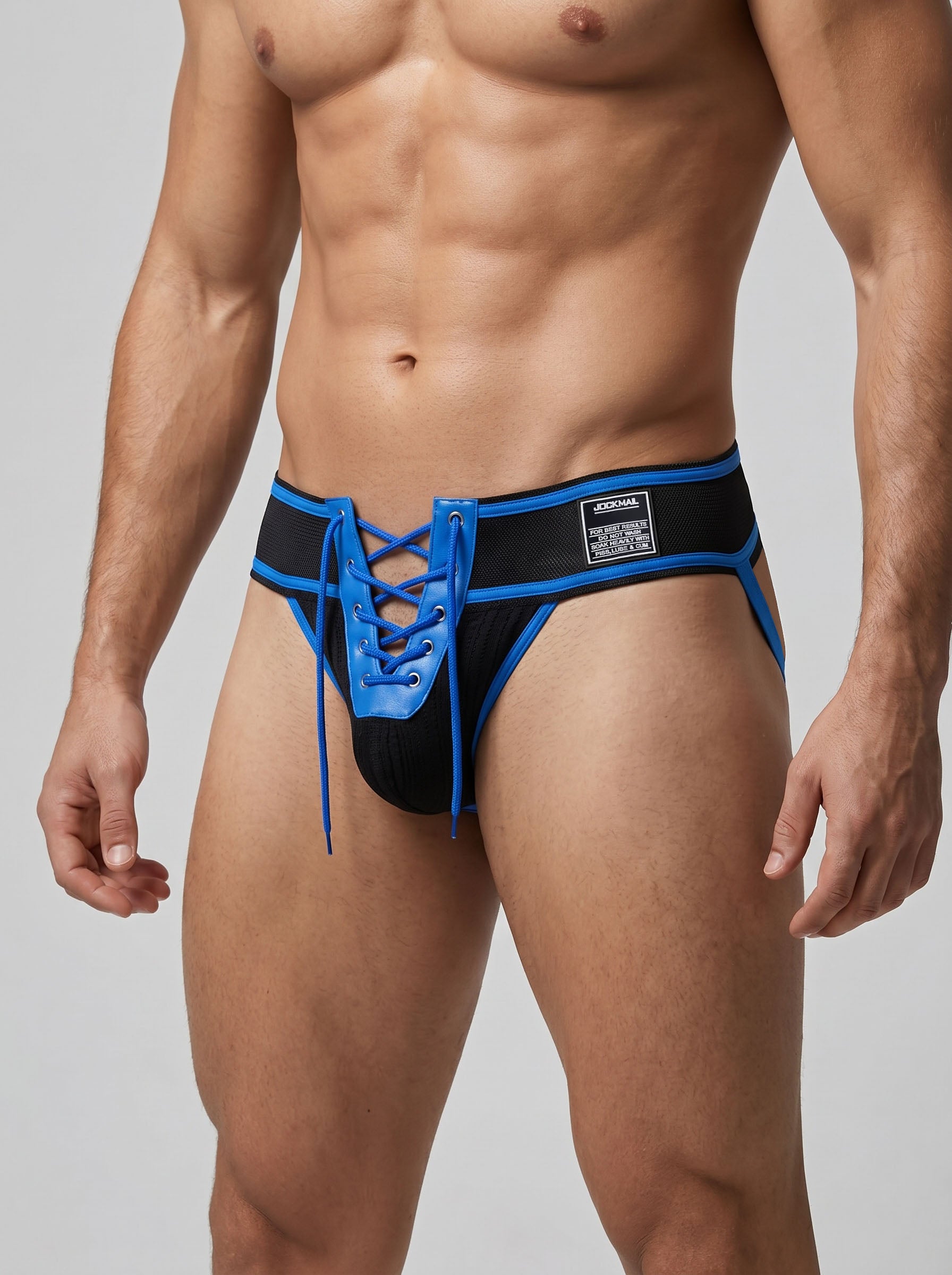 Lace-Up Jockstrap - Blue