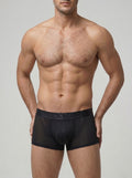 Perforated Nylon Boxer Brief - Black