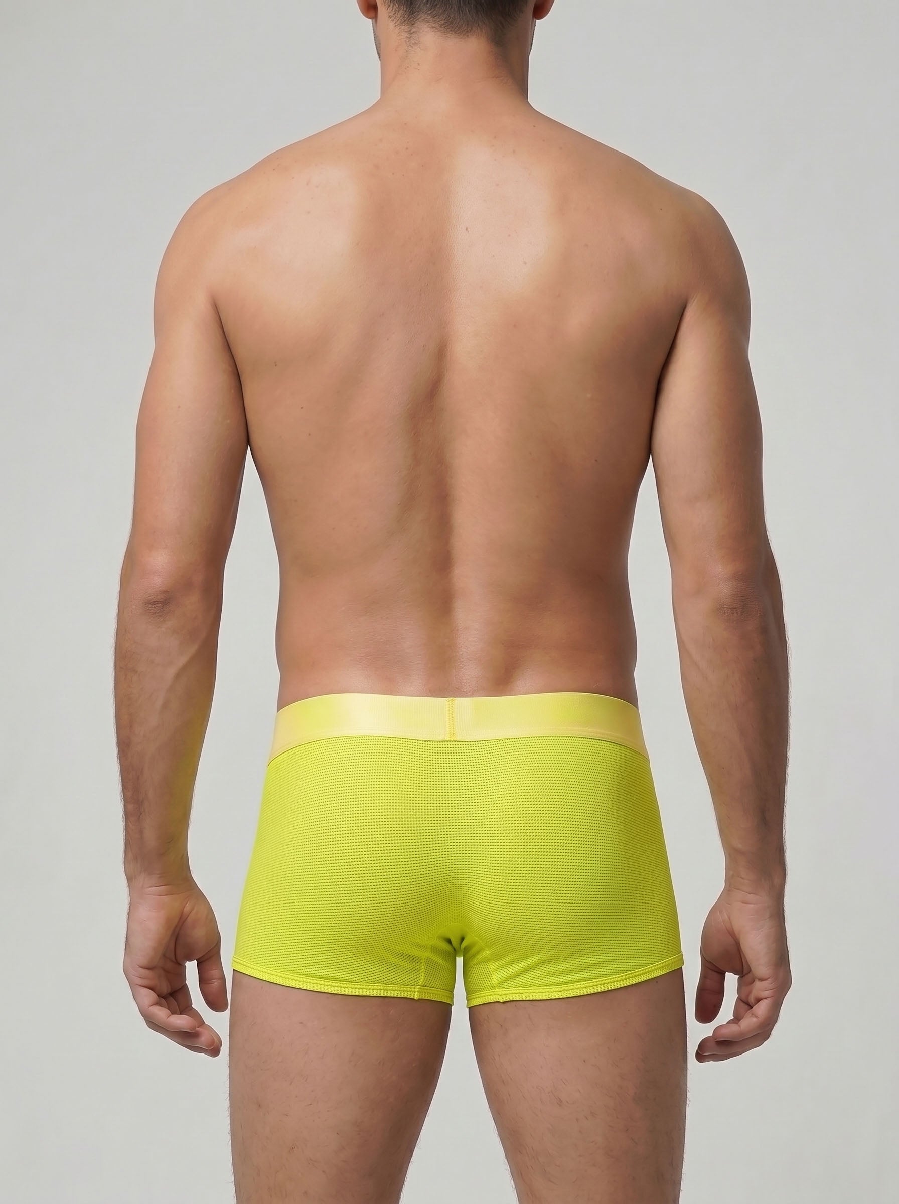 Perforated Nylon Boxer Brief - Yellow