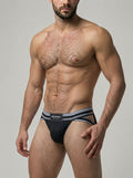 Strapped Nylon Brief - Black