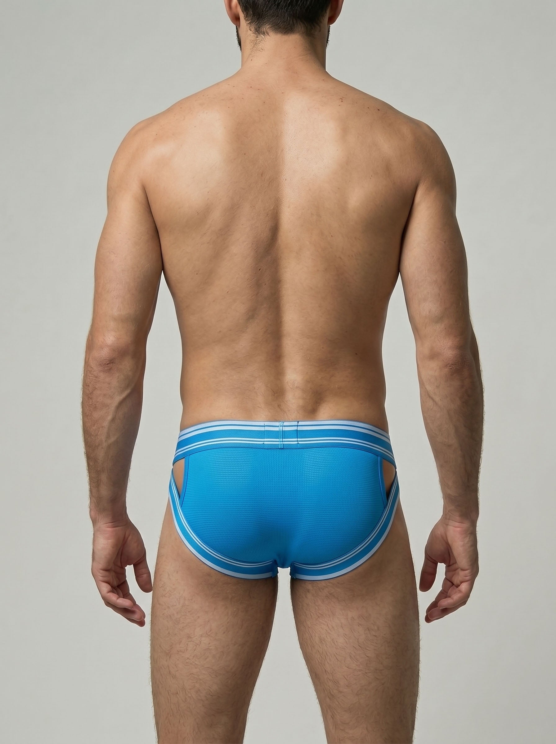 Strapped Nylon Brief - Blue