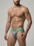 Strapped Nylon Brief - Gray