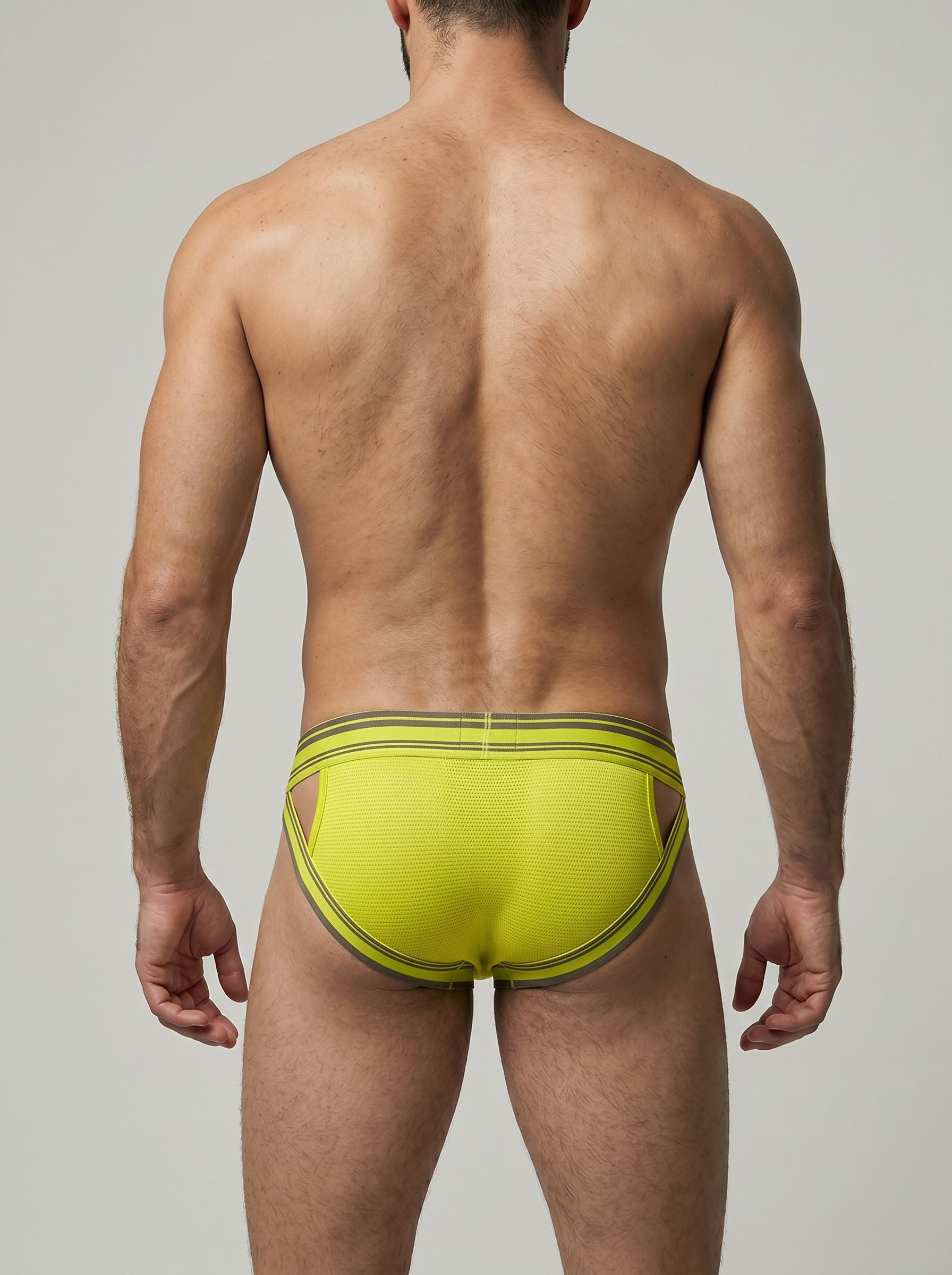 Strapped Nylon Brief - Yellow